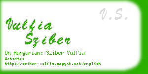 vulfia sziber business card